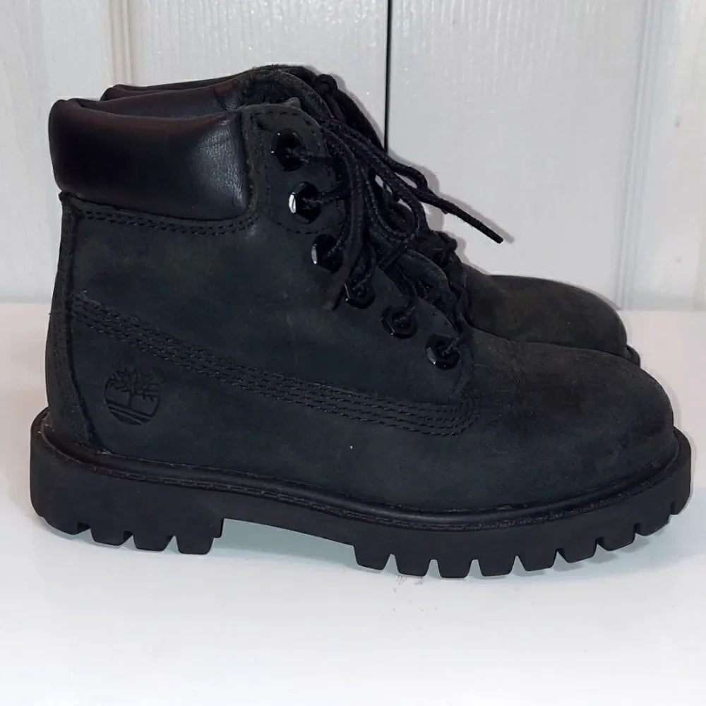 Timberland Black Nubuck Leather Boots Sz 9